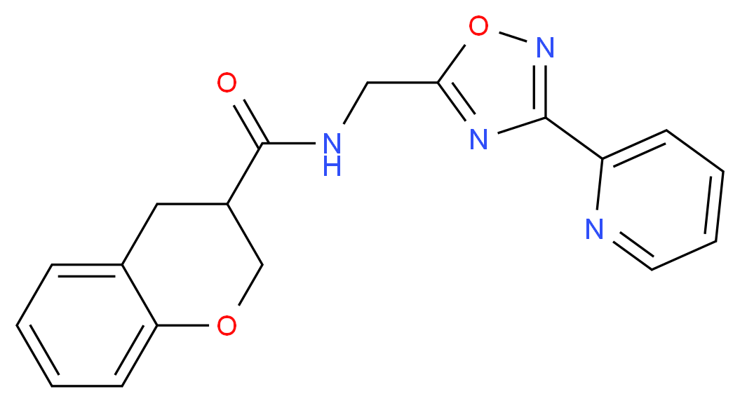 N-[(3-pyridin-2-yl-1,2,4-oxadiazol-5-yl)methyl]chromane-3-carboxamide_分子结构_CAS_)