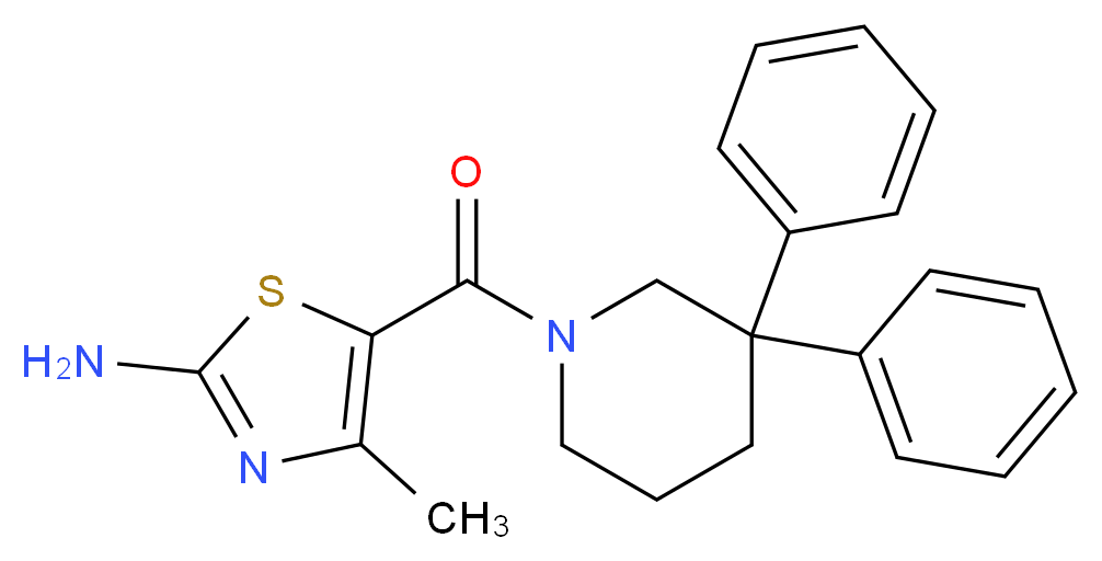 5-[(3,3-diphenylpiperidin-1-yl)carbonyl]-4-methyl-1,3-thiazol-2-amine_分子结构_CAS_)