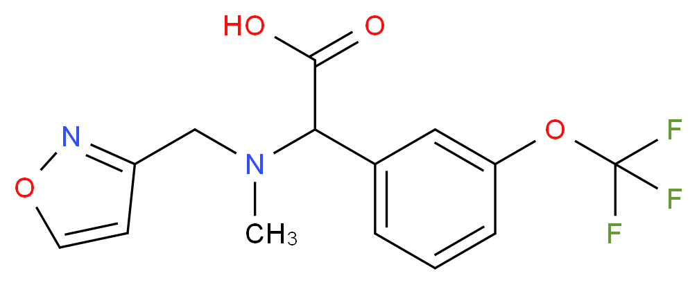 [(isoxazol-3-ylmethyl)(methyl)amino][3-(trifluoromethoxy)phenyl]acetic acid_分子结构_CAS_)