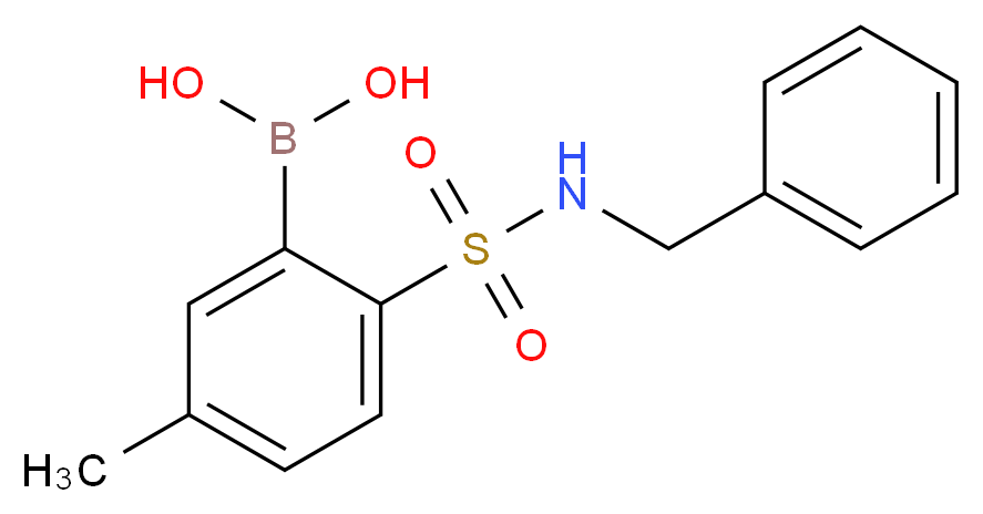 [2-(benzylsulfamoyl)-5-methylphenyl]boronic acid_分子结构_CAS_1072946-63-4