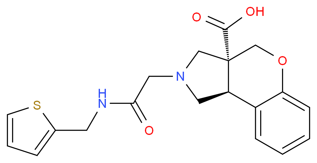 (3aR*,9bR*)-2-{2-oxo-2-[(2-thienylmethyl)amino]ethyl}-1,2,3,9b-tetrahydrochromeno[3,4-c]pyrrole-3a(4H)-carboxylic acid_分子结构_CAS_)