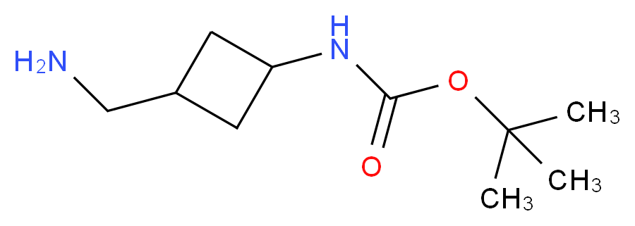 tert-Butyl 3-(aminomethyl)cyclobutylcarbamate_分子结构_CAS_130369-10-7)