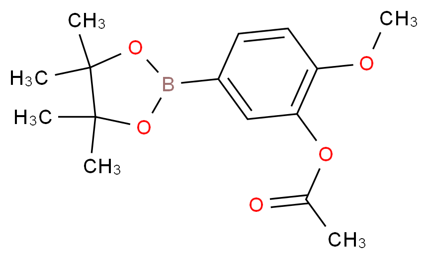 2-methoxy-5-(tetramethyl-1,3,2-dioxaborolan-2-yl)phenyl acetate_分子结构_CAS_917757-44-9