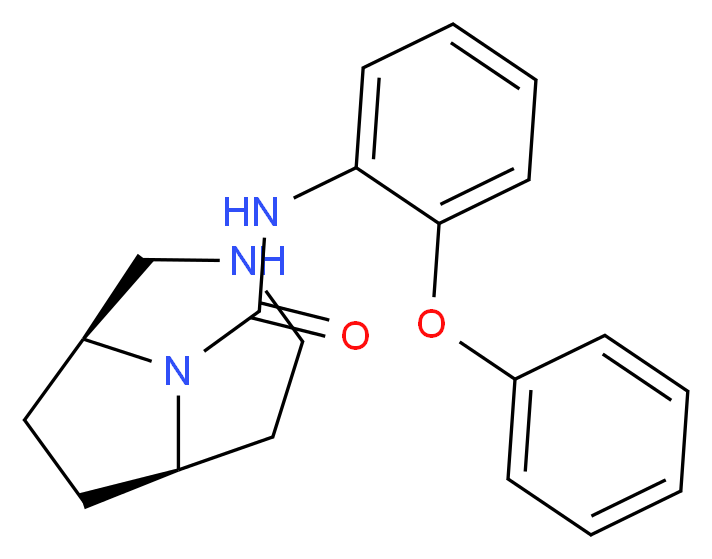 (1S*,6R*)-N-(2-phenoxyphenyl)-3,9-diazabicyclo[4.2.1]nonane-9-carboxamide_分子结构_CAS_)