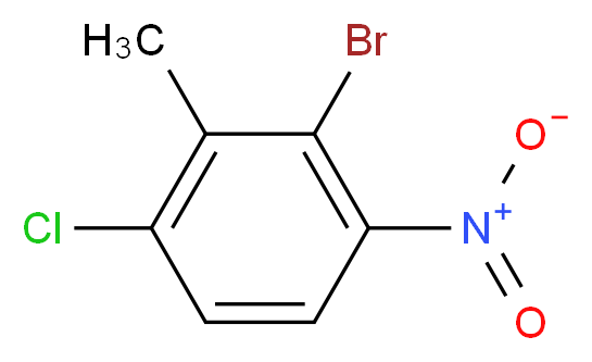 2-bromo-4-chloro-3-methyl-1-nitrobenzene_分子结构_CAS_80026-21-7