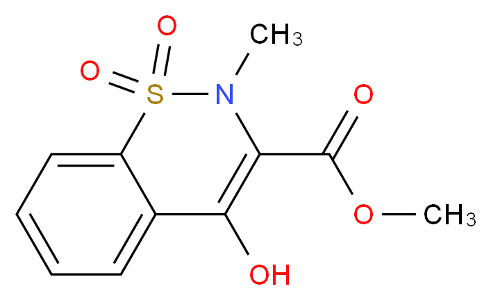 methyl 4-hydroxy-2-methyl-1,1-dioxo-2H-1$l^{6},2-benzothiazine-3-carboxylate_分子结构_CAS_35511-15-0