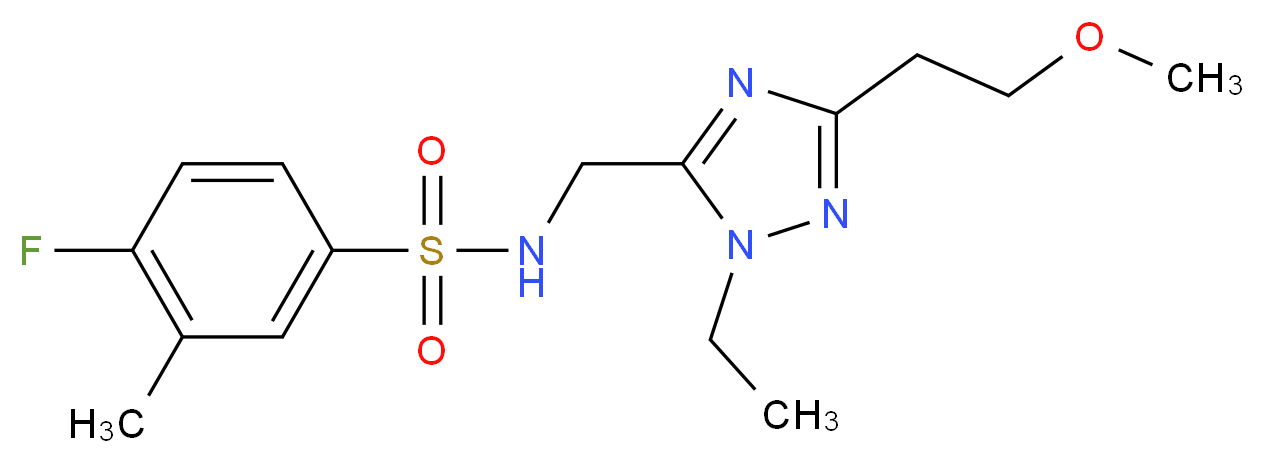 N-{[1-ethyl-3-(2-methoxyethyl)-1H-1,2,4-triazol-5-yl]methyl}-4-fluoro-3-methylbenzenesulfonamide_分子结构_CAS_)