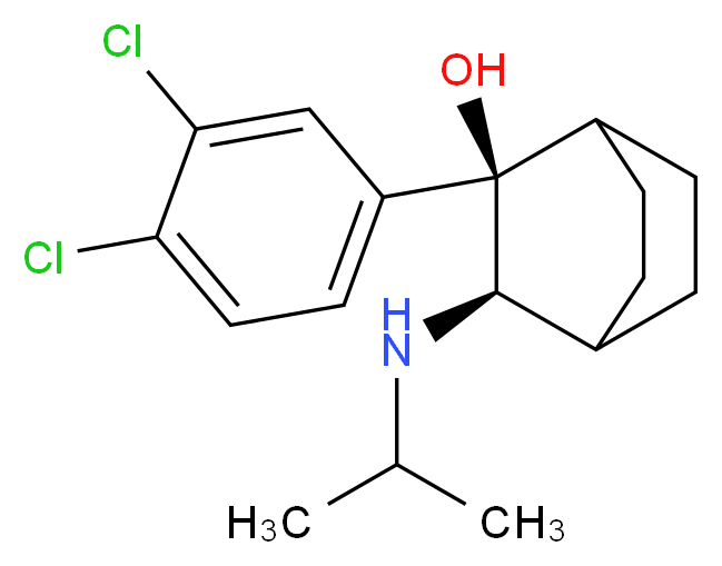 (2R,3R)-2-(3,4-dichlorophenyl)-3-[(propan-2-yl)amino]bicyclo[2.2.2]octan-2-ol_分子结构_CAS_69429-84-1
