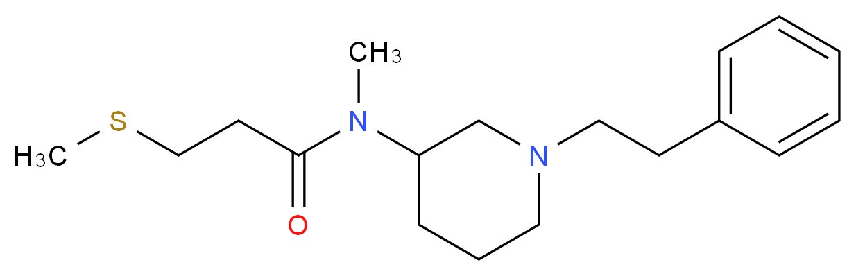 N-methyl-3-(methylthio)-N-[1-(2-phenylethyl)-3-piperidinyl]propanamide_分子结构_CAS_)