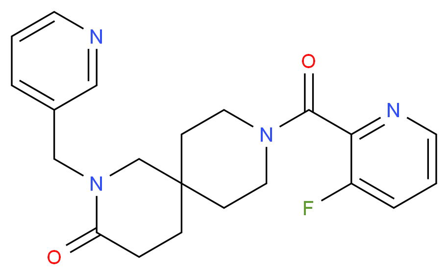 9-[(3-fluoropyridin-2-yl)carbonyl]-2-(pyridin-3-ylmethyl)-2,9-diazaspiro[5.5]undecan-3-one_分子结构_CAS_)