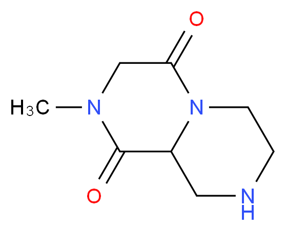 2-methyl-octahydro-1H-pyrazino[1,2-a]piperazine-1,4-dione_分子结构_CAS_1009597-84-5