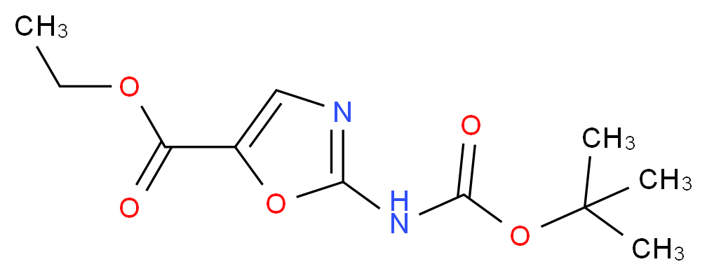 Ethyl 2-((tert-butoxycarbonyl)amino)oxazole-5-carboxylate_分子结构_CAS_941294-50-4)