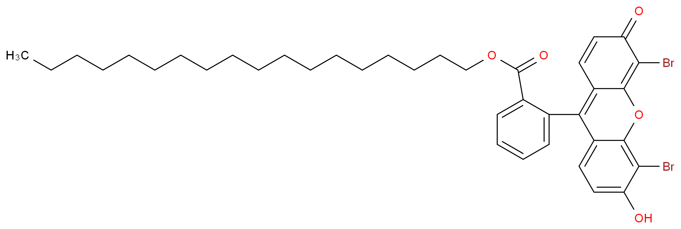 octadecyl 2-(4,5-dibromo-6-hydroxy-3-oxo-3H-xanthen-9-yl)benzoate_分子结构_CAS_138833-47-3