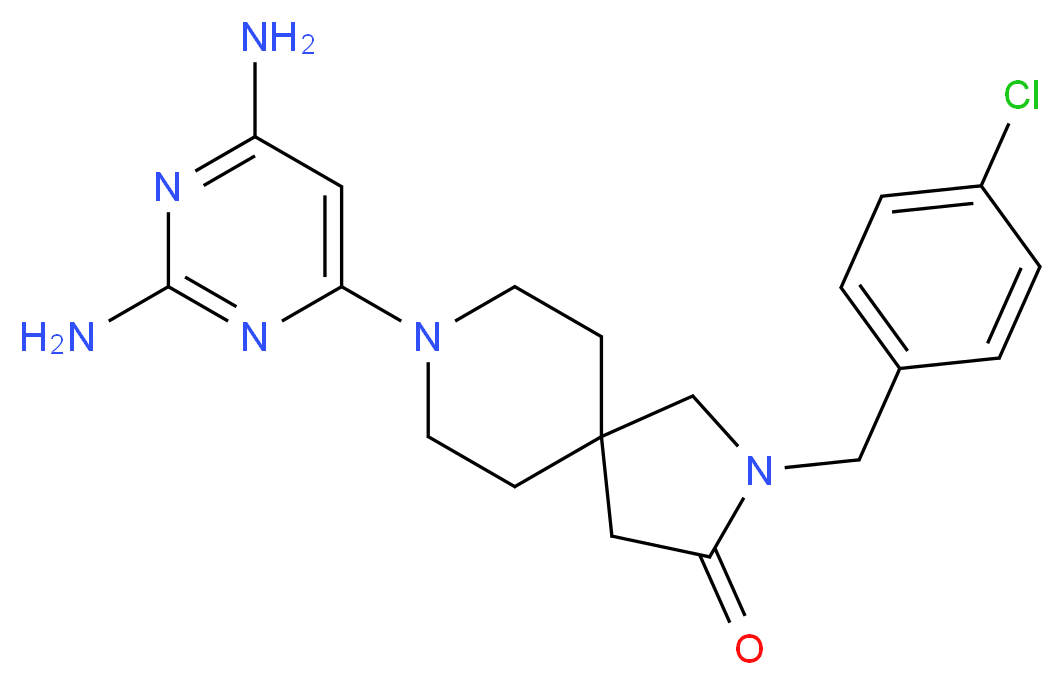 2-(4-chlorobenzyl)-8-(2,6-diamino-4-pyrimidinyl)-2,8-diazaspiro[4.5]decan-3-one_分子结构_CAS_)