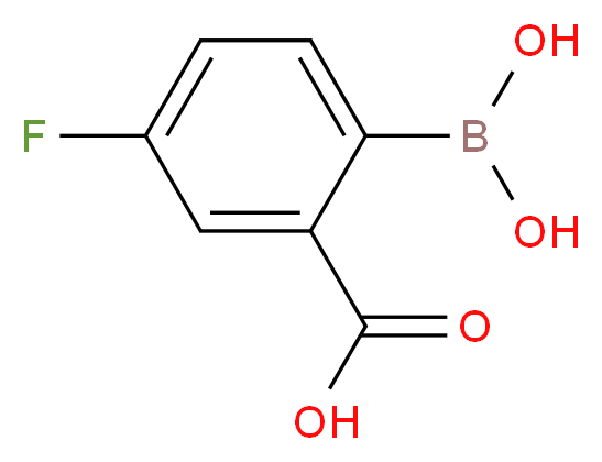 2-Borono-5-fluorobenzoic acid_分子结构_CAS_874290-63-8)