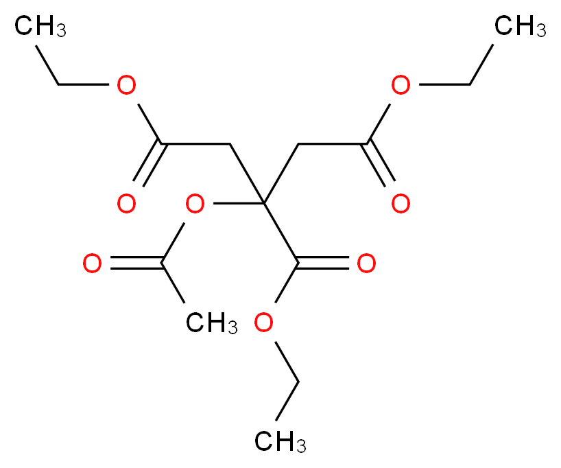 1,2,3-triethyl 2-(acetyloxy)propane-1,2,3-tricarboxylate_分子结构_CAS_77-89-4