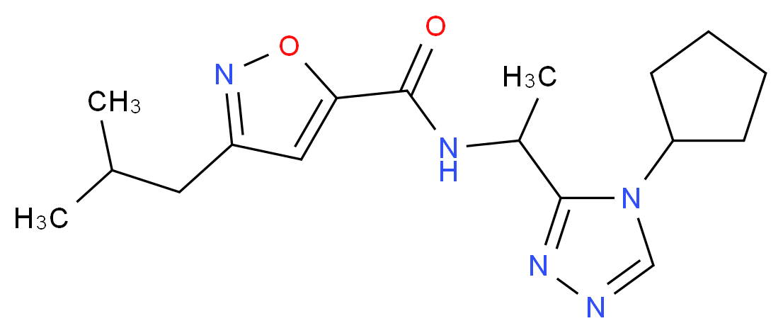 N-[1-(4-cyclopentyl-4H-1,2,4-triazol-3-yl)ethyl]-3-isobutyl-5-isoxazolecarboxamide_分子结构_CAS_)