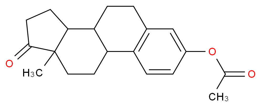 15-methyl-14-oxotetracyclo[8.7.0.0^{2,7}.0^{11,15}]heptadeca-2(7),3,5-trien-5-yl acetate_分子结构_CAS_901-93-9