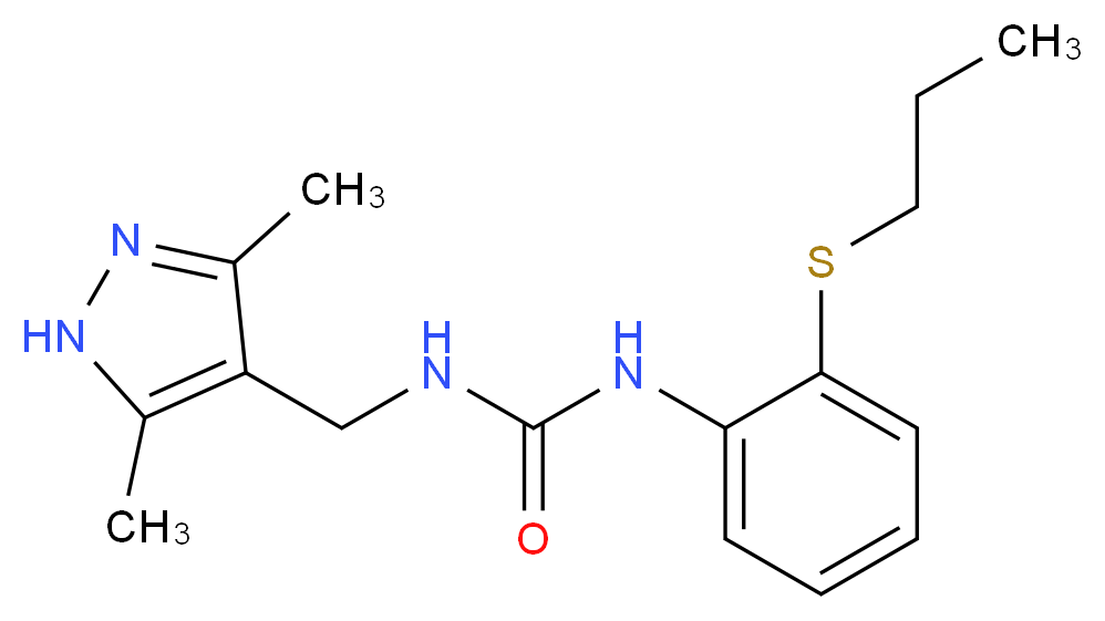 N-[(3,5-dimethyl-1H-pyrazol-4-yl)methyl]-N'-[2-(propylthio)phenyl]urea_分子结构_CAS_)