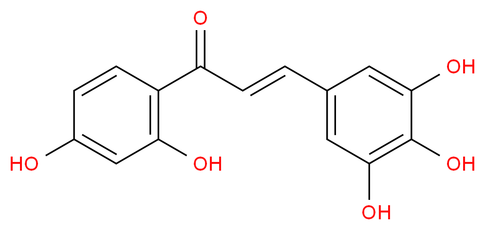 (2E)-1-(2,4-dihydroxyphenyl)-3-(3,4,5-trihydroxyphenyl)prop-2-en-1-one_分子结构_CAS_2679-65-4