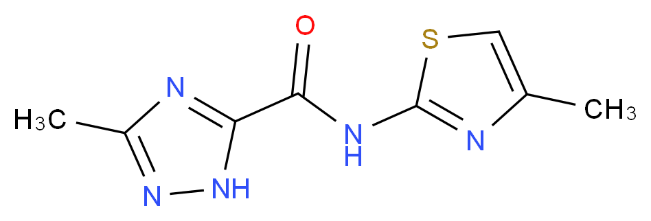 3-methyl-N-(4-methyl-1,3-thiazol-2-yl)-1H-1,2,4-triazole-5-carboxamide_分子结构_CAS_)