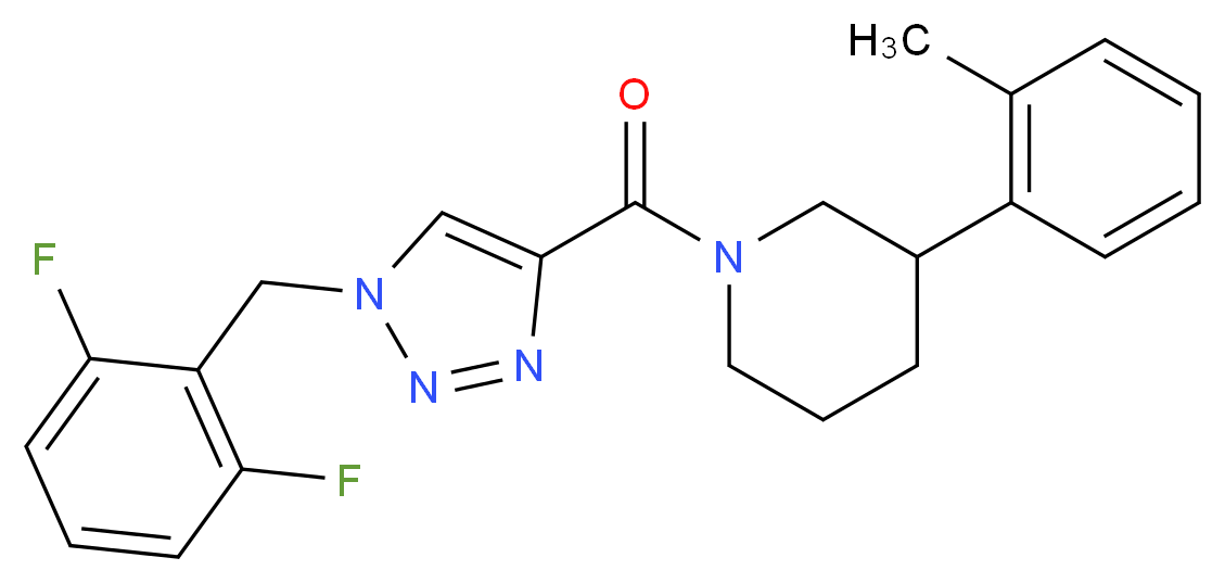 1-{[1-(2,6-difluorobenzyl)-1H-1,2,3-triazol-4-yl]carbonyl}-3-(2-methylphenyl)piperidine_分子结构_CAS_)