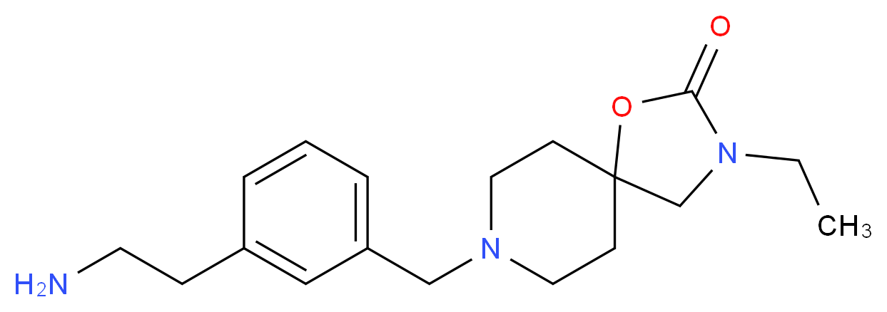 8-[3-(2-aminoethyl)benzyl]-3-ethyl-1-oxa-3,8-diazaspiro[4.5]decan-2-one_分子结构_CAS_)