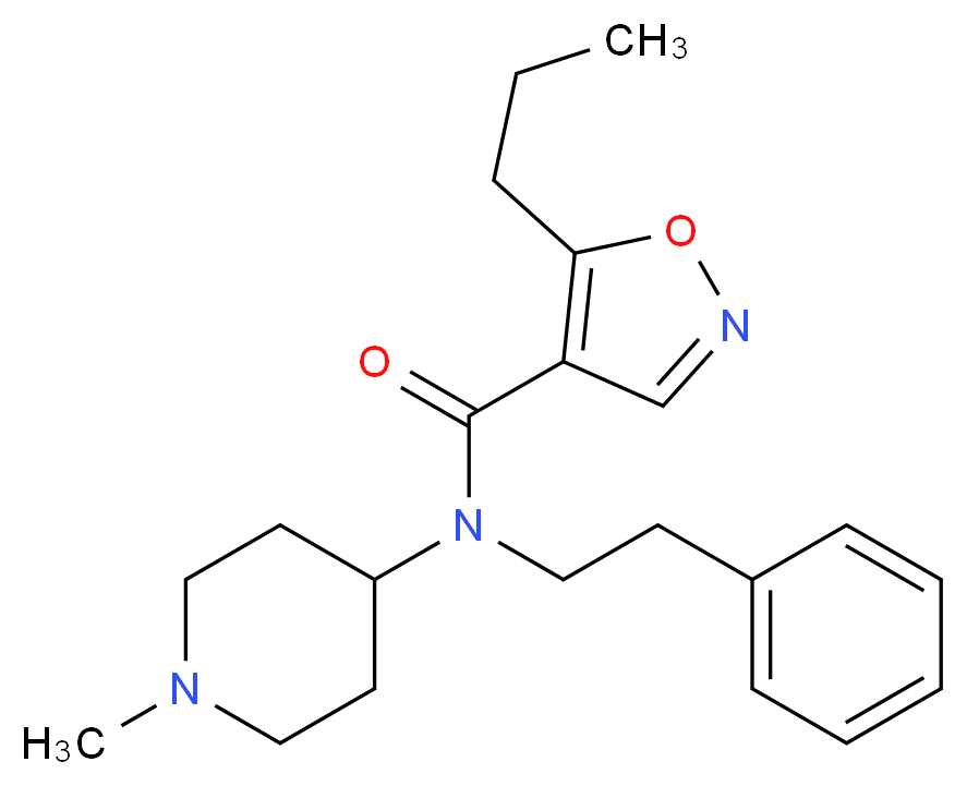 N-(1-methyl-4-piperidinyl)-N-(2-phenylethyl)-5-propyl-4-isoxazolecarboxamide_分子结构_CAS_)