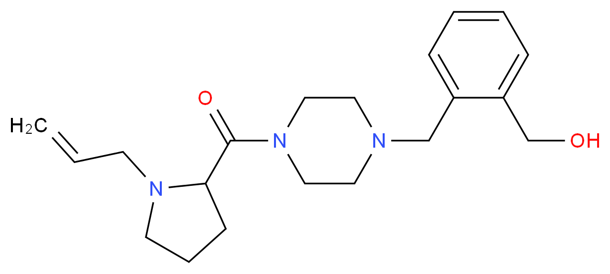 [2-({4-[(1-allylpyrrolidin-2-yl)carbonyl]piperazin-1-yl}methyl)phenyl]methanol_分子结构_CAS_)