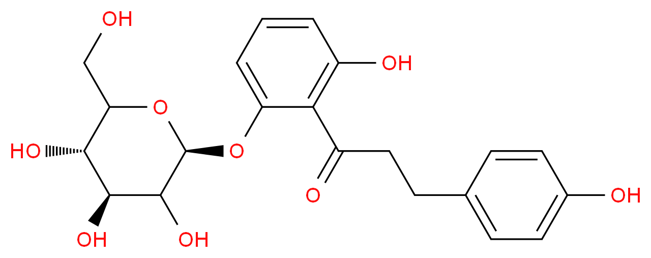 1-(2-hydroxy-6-{[(2S,4S,5S)-3,4,5-trihydroxy-6-(hydroxymethyl)oxan-2-yl]oxy}phenyl)-3-(4-hydroxyphenyl)propan-1-one_分子结构_CAS_4319-68-0