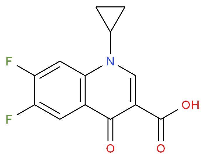 1-cyclopropyl-6,7-difluoro-4-oxo-1,4-dihydroquinoline-3-carboxylic acid_分子结构_CAS_93107-30-3