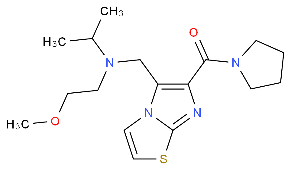 N-(2-methoxyethyl)-N-{[6-(1-pyrrolidinylcarbonyl)imidazo[2,1-b][1,3]thiazol-5-yl]methyl}-2-propanamine_分子结构_CAS_)