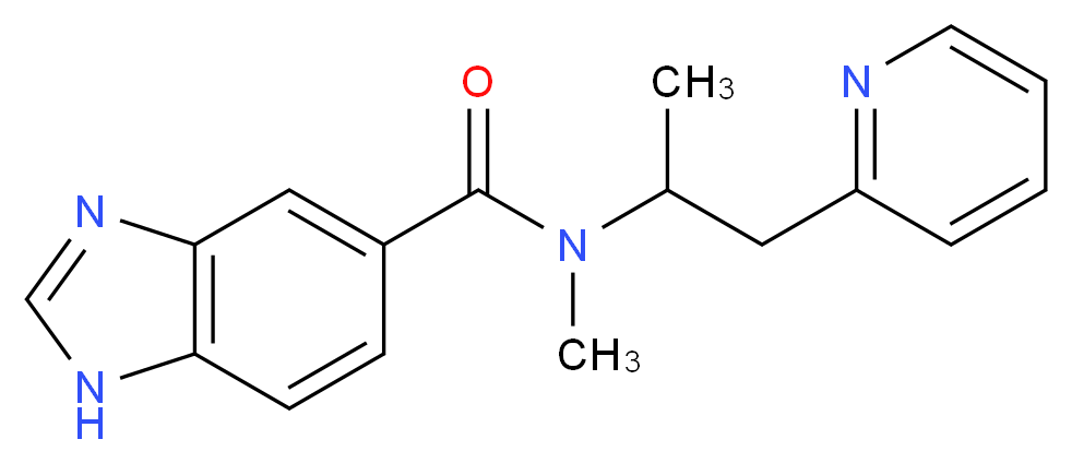 N-methyl-N-(1-methyl-2-pyridin-2-ylethyl)-1H-benzimidazole-5-carboxamide_分子结构_CAS_)