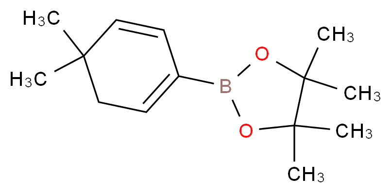 2-(4,4-Dimethylcyclohexa-1,5-dien-1-yl)-4,4,5,5-tetramethyl-1,3,2-dioxaborolane_分子结构_CAS_871333-97-0)