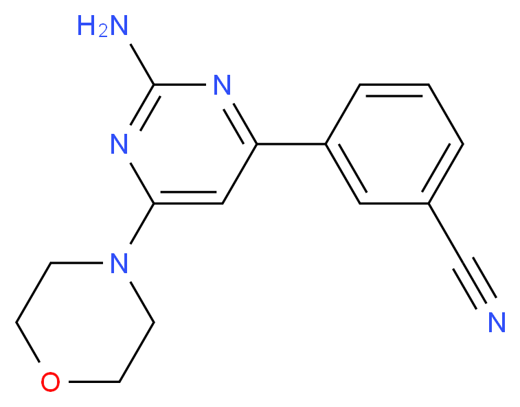 3-(2-amino-6-morpholin-4-ylpyrimidin-4-yl)benzonitrile_分子结构_CAS_)