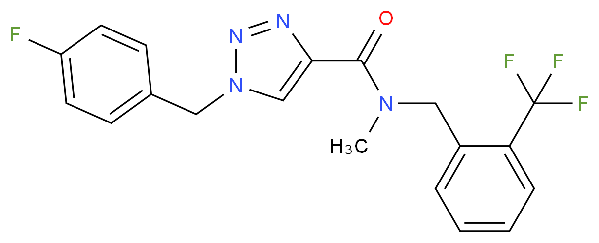 1-(4-fluorobenzyl)-N-methyl-N-[2-(trifluoromethyl)benzyl]-1H-1,2,3-triazole-4-carboxamide_分子结构_CAS_)