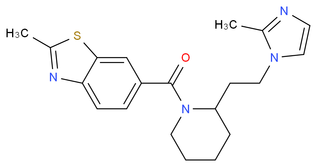 2-methyl-6-({2-[2-(2-methyl-1H-imidazol-1-yl)ethyl]-1-piperidinyl}carbonyl)-1,3-benzothiazole_分子结构_CAS_)