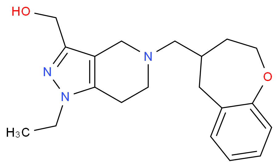 [1-ethyl-5-(2,3,4,5-tetrahydro-1-benzoxepin-4-ylmethyl)-4,5,6,7-tetrahydro-1H-pyrazolo[4,3-c]pyridin-3-yl]methanol_分子结构_CAS_)