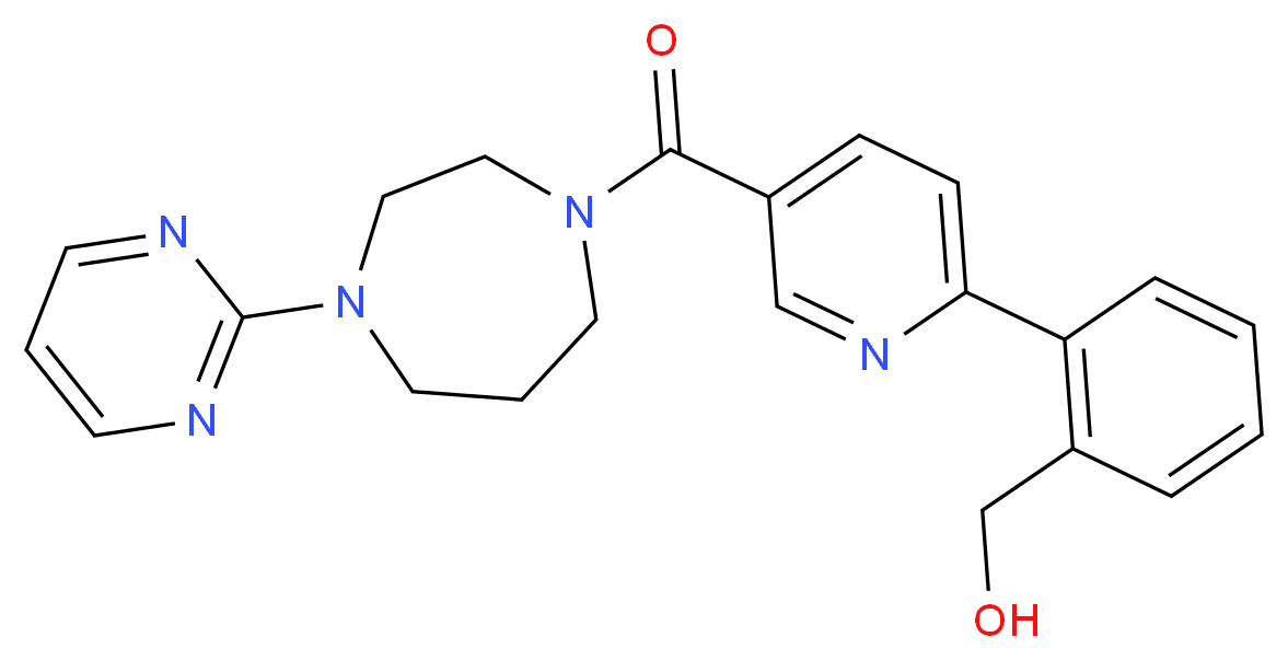 (2-{5-[(4-pyrimidin-2-yl-1,4-diazepan-1-yl)carbonyl]pyridin-2-yl}phenyl)methanol_分子结构_CAS_)
