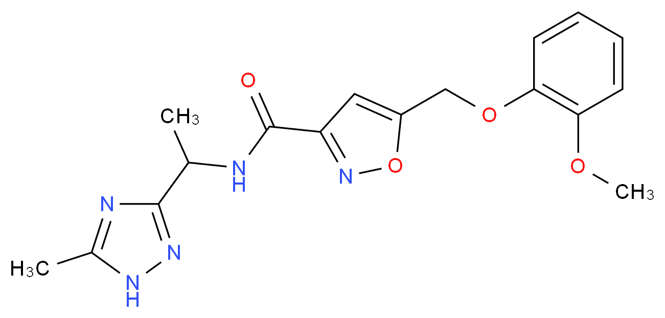 5-[(2-methoxyphenoxy)methyl]-N-[1-(5-methyl-1H-1,2,4-triazol-3-yl)ethyl]isoxazole-3-carboxamide_分子结构_CAS_)