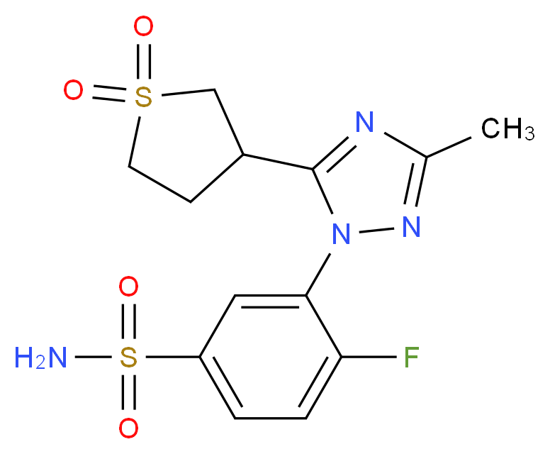 3-[5-(1,1-dioxidotetrahydro-3-thienyl)-3-methyl-1H-1,2,4-triazol-1-yl]-4-fluorobenzenesulfonamide_分子结构_CAS_)