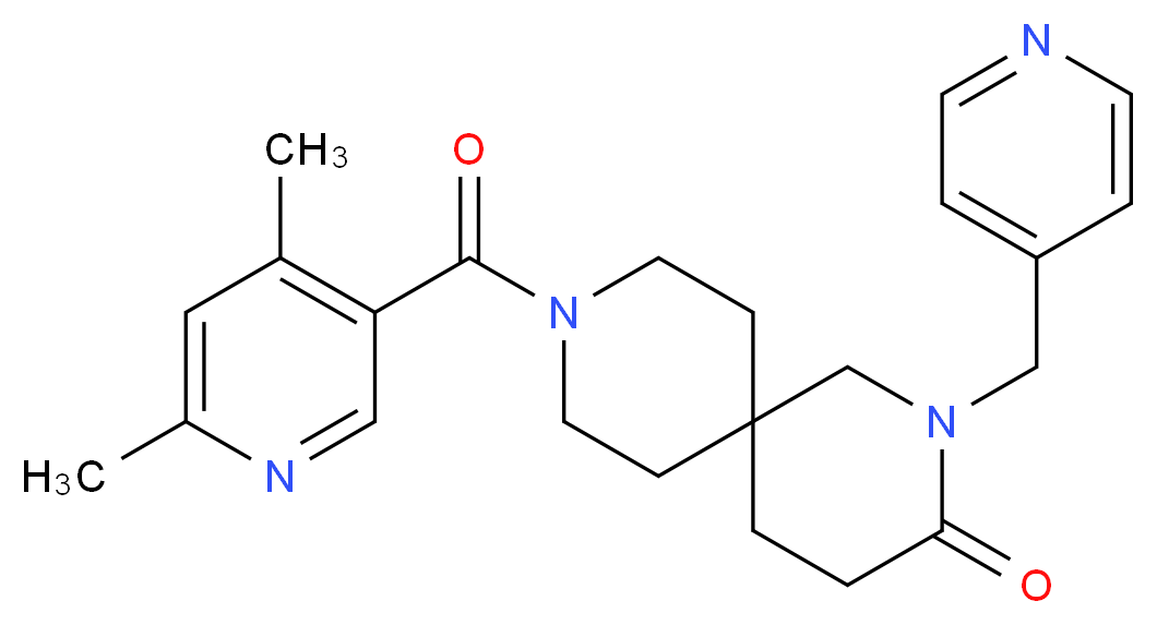 9-[(4,6-dimethylpyridin-3-yl)carbonyl]-2-(pyridin-4-ylmethyl)-2,9-diazaspiro[5.5]undecan-3-one_分子结构_CAS_)