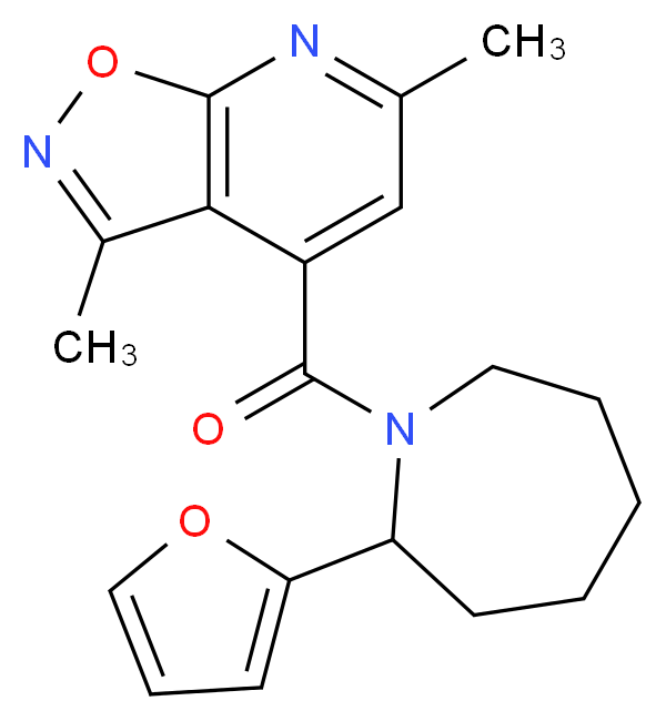 4-{[2-(2-furyl)-1-azepanyl]carbonyl}-3,6-dimethylisoxazolo[5,4-b]pyridine_分子结构_CAS_)