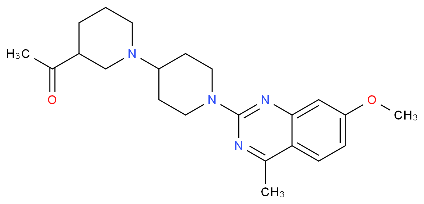 1-[1'-(7-methoxy-4-methyl-2-quinazolinyl)-1,4'-bipiperidin-3-yl]ethanone_分子结构_CAS_)