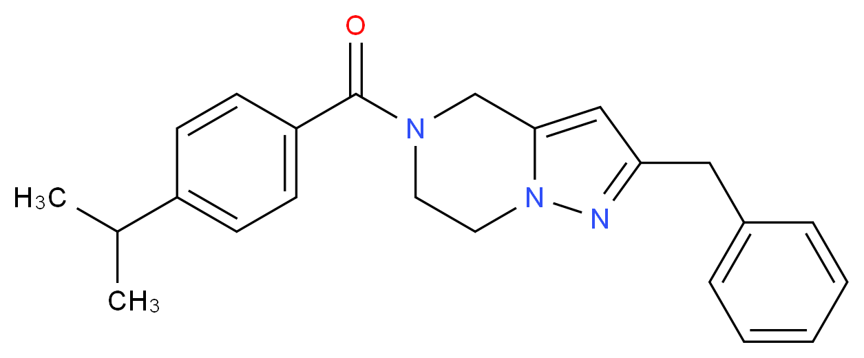 2-benzyl-5-(4-isopropylbenzoyl)-4,5,6,7-tetrahydropyrazolo[1,5-a]pyrazine_分子结构_CAS_)