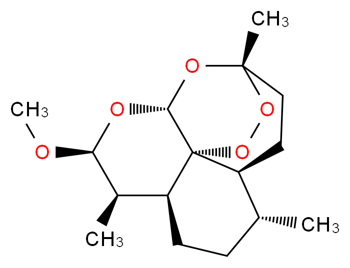(1S,4S,5R,8S,9R,10S,12R,13R)-10-methoxy-1,5,9-trimethyl-11,14,15,16-tetraoxatetracyclo[10.3.1.0^{4,13}.0^{8,13}]hexadecane_分子结构_CAS_71963-77-4