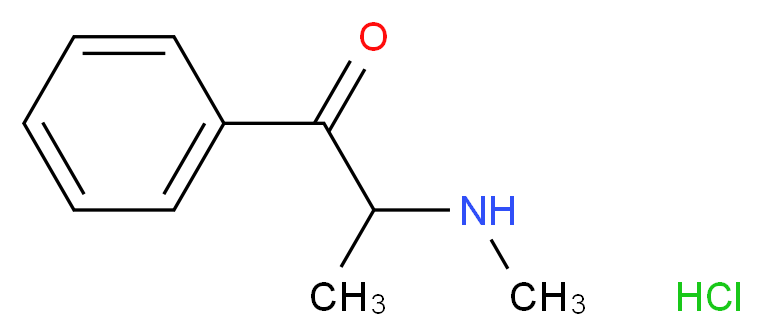 2-(甲氨基)苯丙酮 盐酸盐 溶液_分子结构_CAS_)