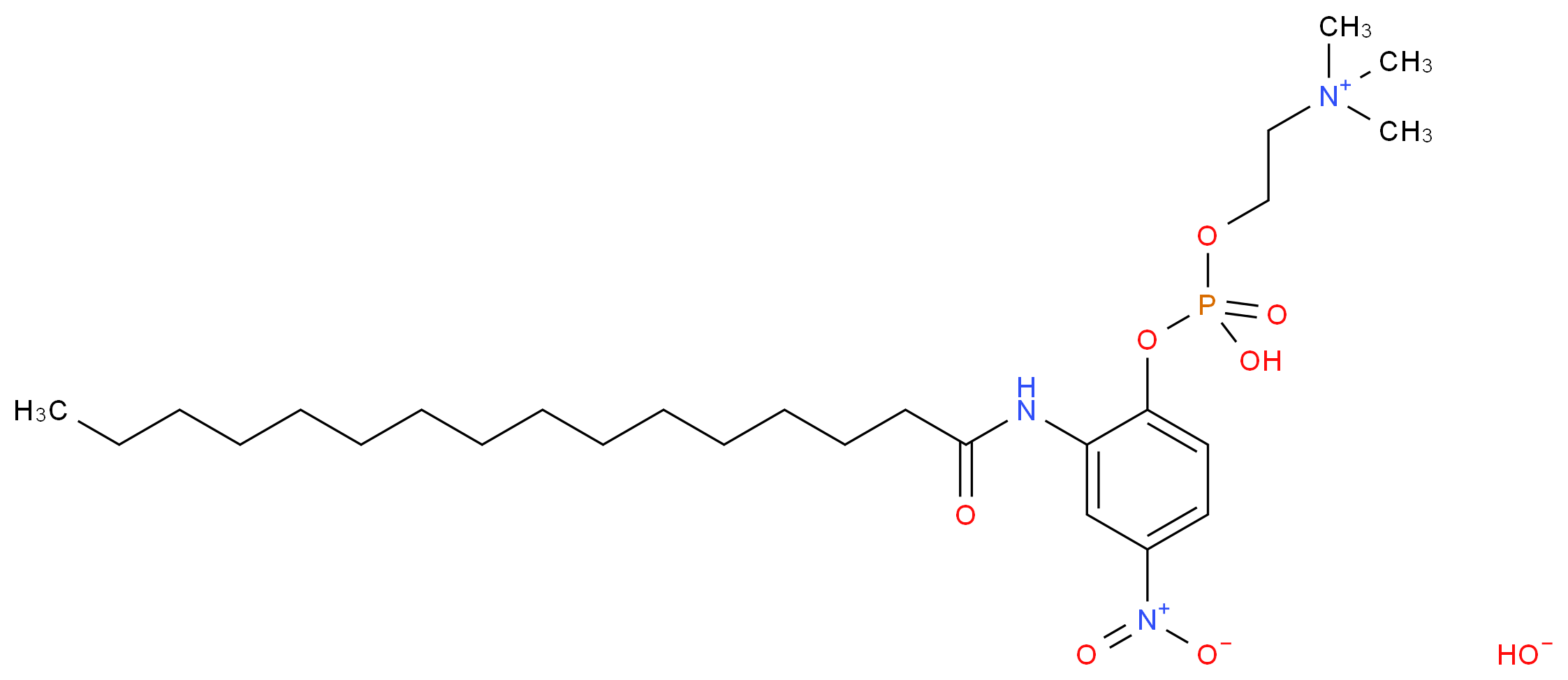 (2-hexadecanamido-4-nitrophenoxy)[2-(trimethylazaniumyl)ethoxy]phosphinic acid oxidanide_分子结构_CAS_60438-73-5