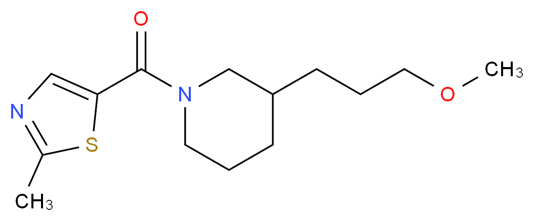 3-(3-methoxypropyl)-1-[(2-methyl-1,3-thiazol-5-yl)carbonyl]piperidine_分子结构_CAS_)