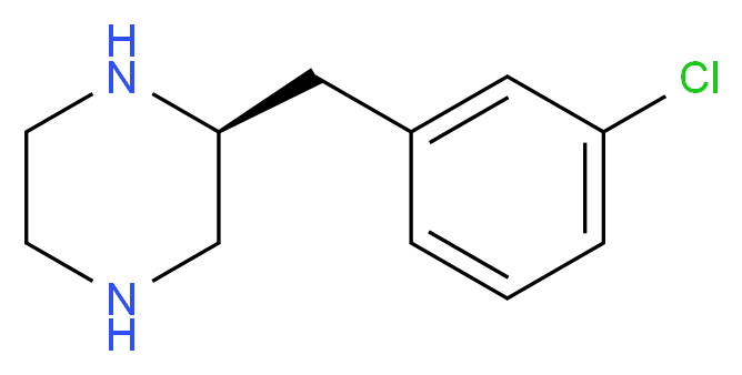 (2S)-2-[(3-chlorophenyl)methyl]piperazine_分子结构_CAS_612502-45-1